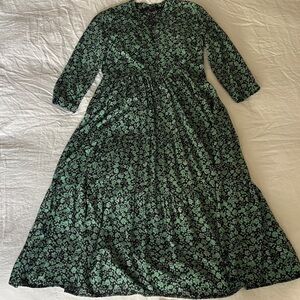 Madewell Green Floral Dress
